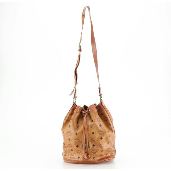 Authenticated MCM Leather Drawstring Bucket Bag - Picture 3 of 11